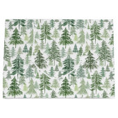 Grand Sac Cadeau Forêt rustique d'arbres de Noël à Sage Green (Devant)
