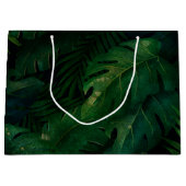 Grand Sac Cadeau Forêt tropicale tropicale feuillage vert (Devant)