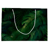 Grand Sac Cadeau Forêt tropicale tropicale feuillage vert (Dos)