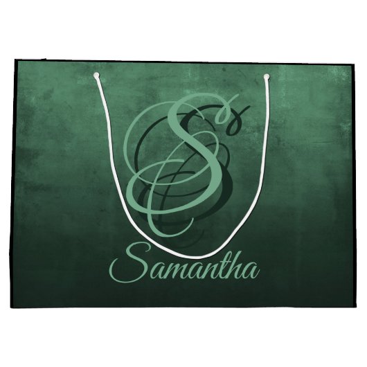 Grand Sac Cadeau Forêt vert élégant rustique Personnalisé (Dos)