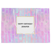 Grand Sac Cadeau Formes rectangulaires bleues sur Arrière - plan ro (Dos)