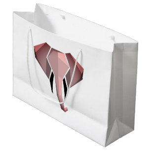 Grand Sac Cadeau Formes simples Géométrie Tête d'éléphant