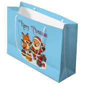 Grand Sac Cadeau Fox and Santa Christmas Gift Bag (Devant Angle)