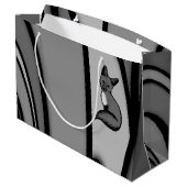 Grand Sac Cadeau Fox Design d'art moderne en argent (Dos Angle)