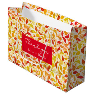Grand Sac Cadeau Fraîcheur Citrus Foliage Mariage