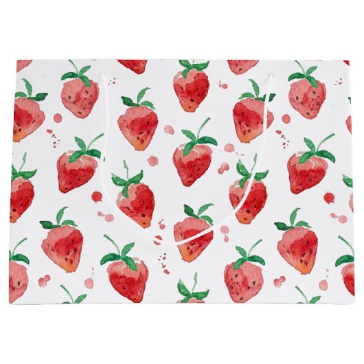 Grand Sac Cadeau Fraise (Devant)