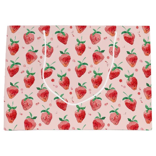 Grand Sac Cadeau Fraise (Devant)