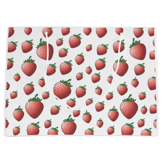 Grand Sac Cadeau Fraise (Devant)