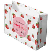 Grand Sac Cadeau fraise 1er anniversaire Berry 1er (Devant Angle)