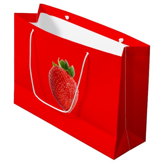 Grand Sac Cadeau Fraise d'été (Devant Angle)