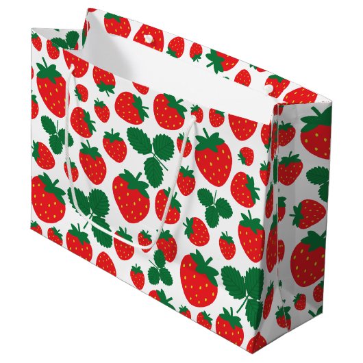 Grand Sac Cadeau Fraises (Devant Angle)