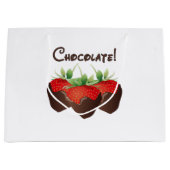 Grand Sac Cadeau Fraises de chocolat   (Devant)