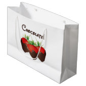 Grand Sac Cadeau Fraises de chocolat   (Devant Angle)