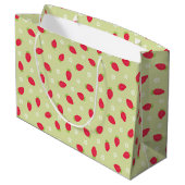 Grand Sac Cadeau Fraises d'été vertes (Dos Angle)