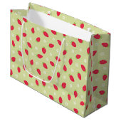 Grand Sac Cadeau Fraises d'été vertes (Devant Angle)