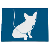 Grand Sac Cadeau Français Baby shower Bulldog Français Frenchie Blu (Devant)