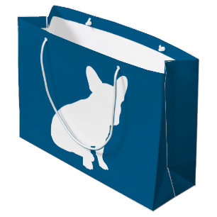 Grand Sac Cadeau Français Baby shower Bulldog Français Frenchie Blu