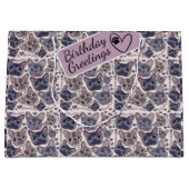 Grand Sac Cadeau Français Bulldog Cartoon Tête un motif transparent (Devant)