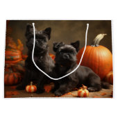 Grand Sac Cadeau Français Chien Chien Chien Chien Chien Puppy Autom (Devant)