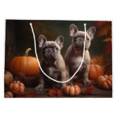 Grand Sac Cadeau Français Chien Chien Chien Chien Chien Puppy Autom (Dos)