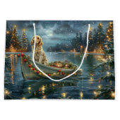 Grand Sac Cadeau Français Setter Christmas Festive Voyage (Devant)