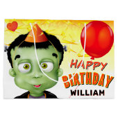 Grand Sac Cadeau Frankenstein Halloween Anniversaire de enfant (Dos)