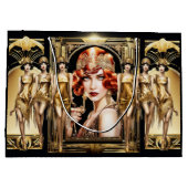 Grand Sac Cadeau Fraper grand gatsby fille rousse 1920's party (Dos)