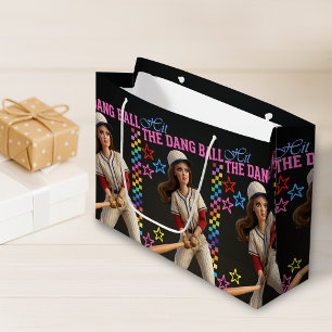 Grand Sac Cadeau Frappe donc cette balle, drôle de visage de poupée