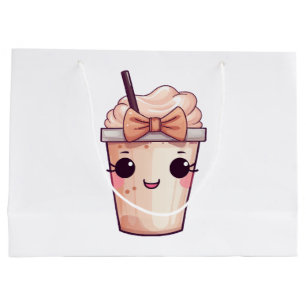 Grand Sac Cadeau Frappe Sourire Kawaii