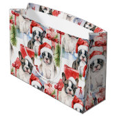 Grand Sac Cadeau Fréchie de Santa Hat Pups (Dos Angle)