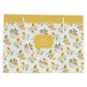 Grand Sac Cadeau French Country Lemon Pattern Monogram Gift Bag (Dos)