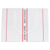 Grand Sac Cadeau French Joyeux Noël Red Stripe Noël (Devant)