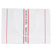 Grand Sac Cadeau French Joyeux Noël Red Stripe Noël (Dos)