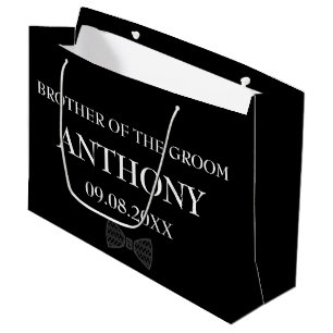 Grand Sac Cadeau Frère de la chambre noire Elegant Cadeaux Mariage
