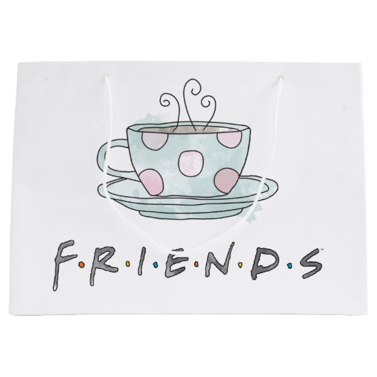 Grand Sac Cadeau FRIENDS™ | Aquarelle de café (Devant)