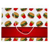 Grand Sac Cadeau Fritures blanches nommées personnalisées (Dos)