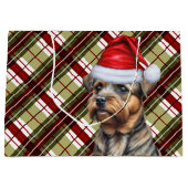 Grand Sac Cadeau Frontière Terrier Amoureux des chiens Rouge et Ver (Devant)