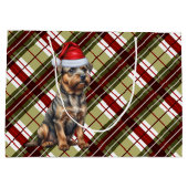 Grand Sac Cadeau Frontière Terrier Amoureux des chiens Rouge et Ver (Dos)