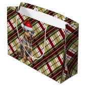 Grand Sac Cadeau Frontière Terrier Amoureux des chiens Rouge et Ver (Dos Angle)