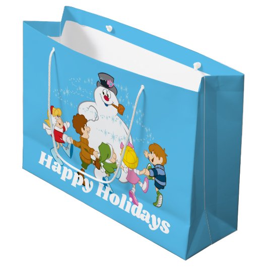 Grand Sac Cadeau Frosty the Snowman™ | Frosty & Enfants Jouer (Devant Angle)