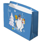 Grand Sac Cadeau Frosty the Snowman™ | Frosty & Karen Winter Fun (Dos Angle)