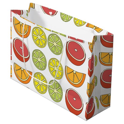 Grand Sac Cadeau Fruit aux agrumes (Devant Angle)