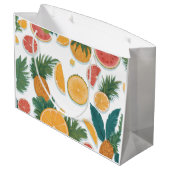 Grand Sac Cadeau Fruit exotique motif floral. (Dos Angle)