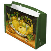 GRAND SAC CADEAU FRUITS DE SAISON LÉMONS ET FLEURS BLANCHES (Dos Angle)