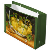 GRAND SAC CADEAU FRUITS DE SAISON LÉMONS ET FLEURS BLANCHES (Devant Angle)