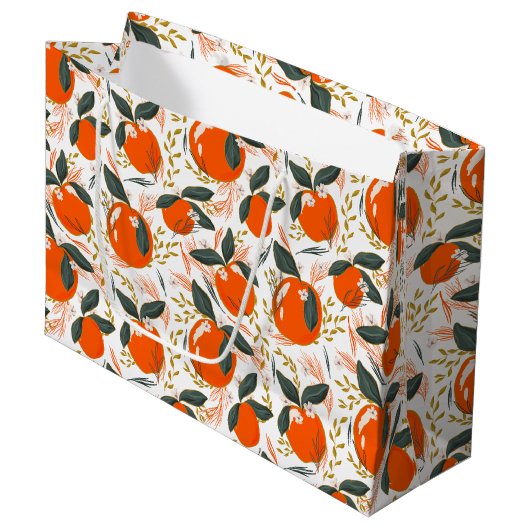 Grand Sac Cadeau Fruits et fleurs de vacances motif (Devant Angle)