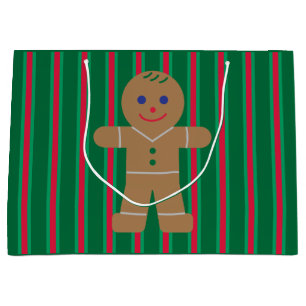 Grand Sac Cadeau Fun and Fancy Christmas Gingbread Homme