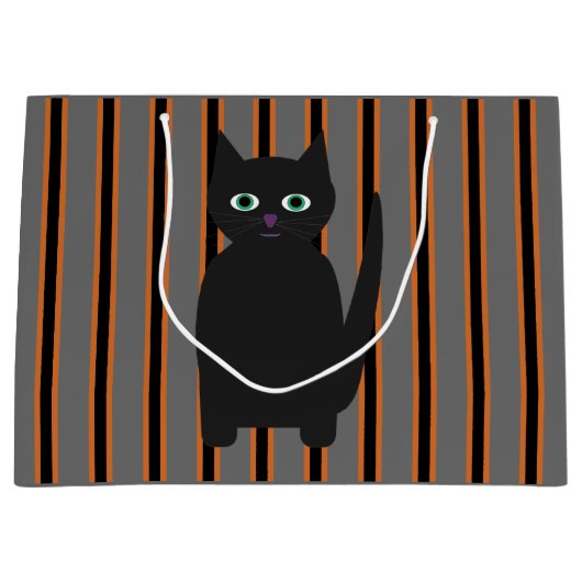 Grand Sac Cadeau Fun and Fun Halloween Chats noirs (Devant)