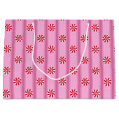 Grand Sac Cadeau Fun et Fancy rose Noël Peppermenthe bonbon (Devant)