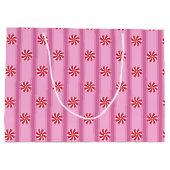 Grand Sac Cadeau Fun et Fancy rose Noël Peppermenthe bonbon (Dos)